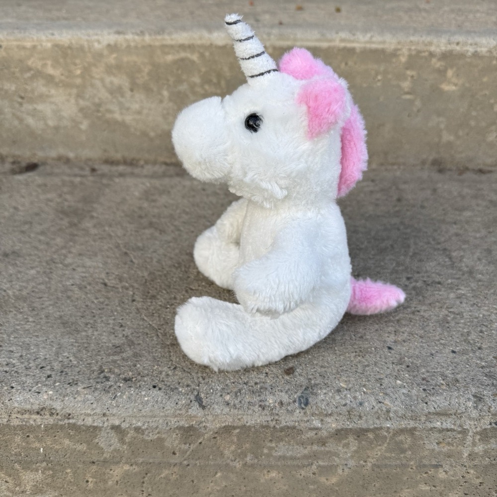 Hitwear Small Unicorn Plush Pink And White Baby Unicorn Stuffie